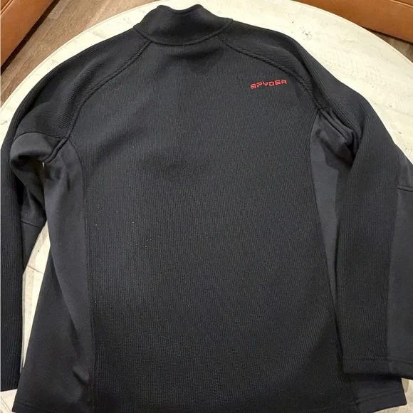 Spyder Sweater Men's XXL Black 1/4 Zip Pullover Long Sleeve - Picture 14 of 14